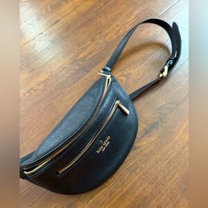 Kate Spade Black Belt Bag with Gold Accents Fanny Pack